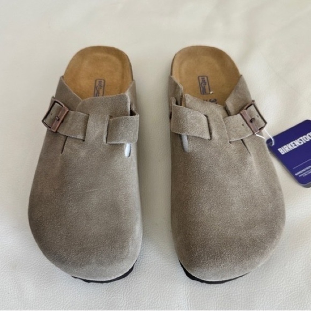 Birkenstock Stone Suede Slip-On Clogs